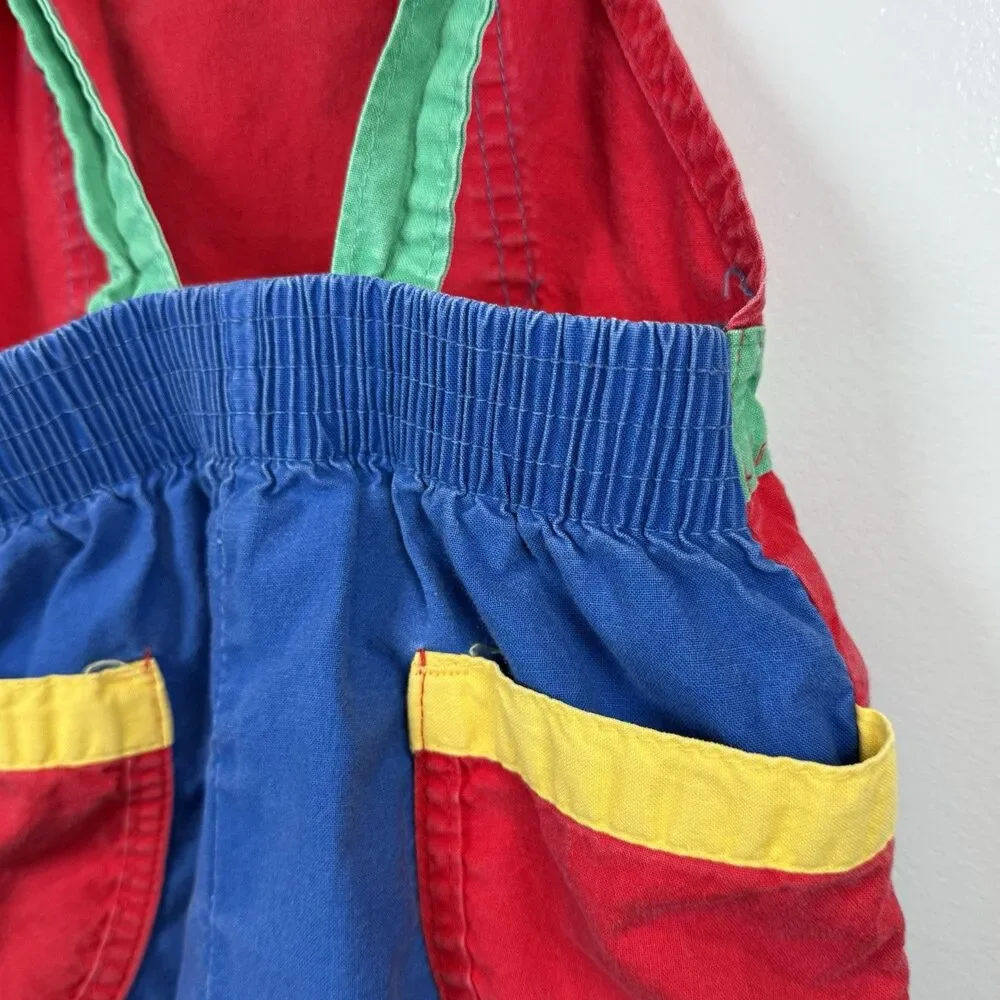 Osh Kosh B’Gosh Vintage Primary Colors Shortalls Size 3T Made In USA